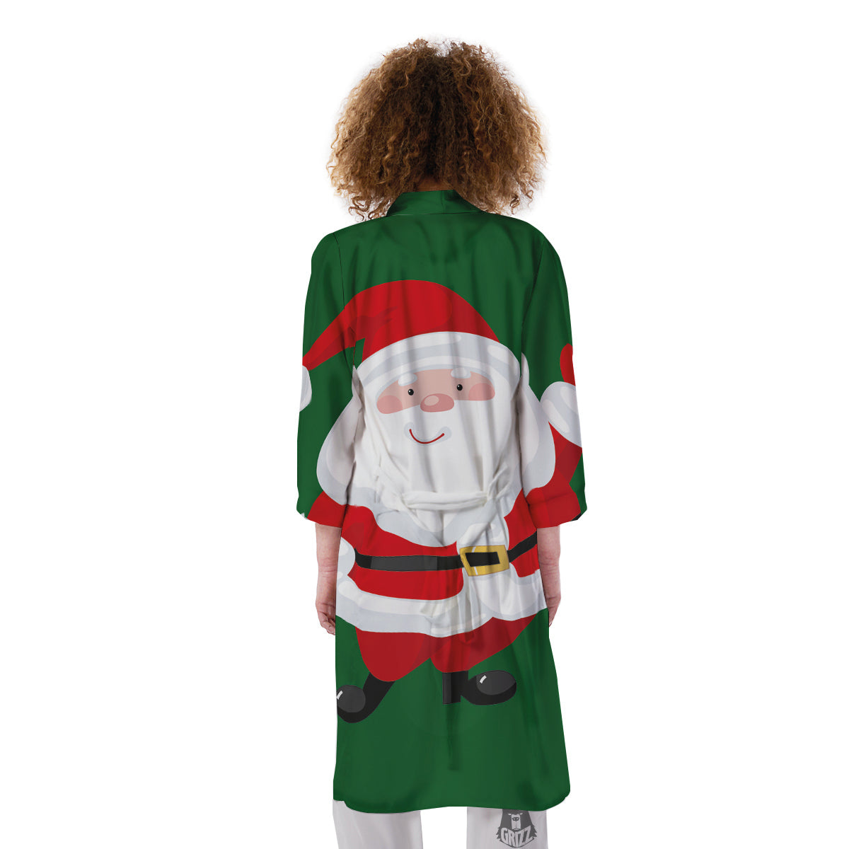 Santa Claus Cartoon Print Kimono-grizzshop