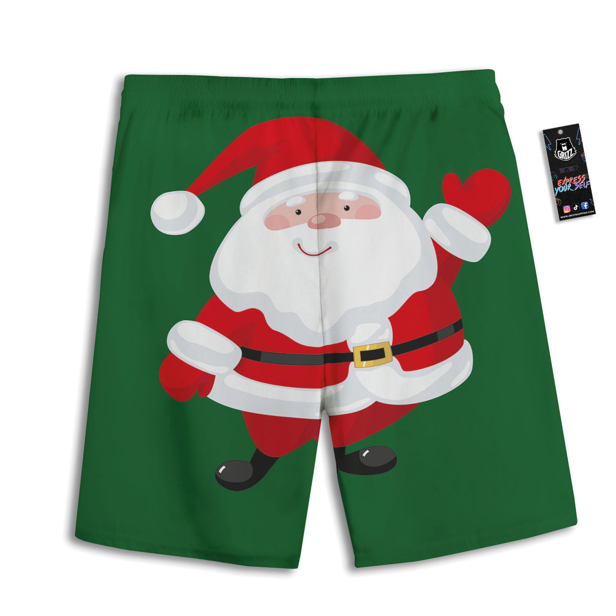 Santa Claus Cartoon Print Men's Athletic Shorts