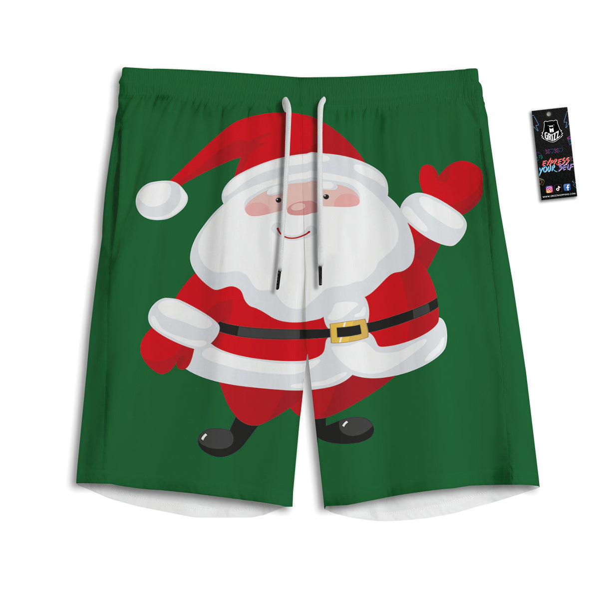 Santa Claus Cartoon Print Men's Athletic Shorts