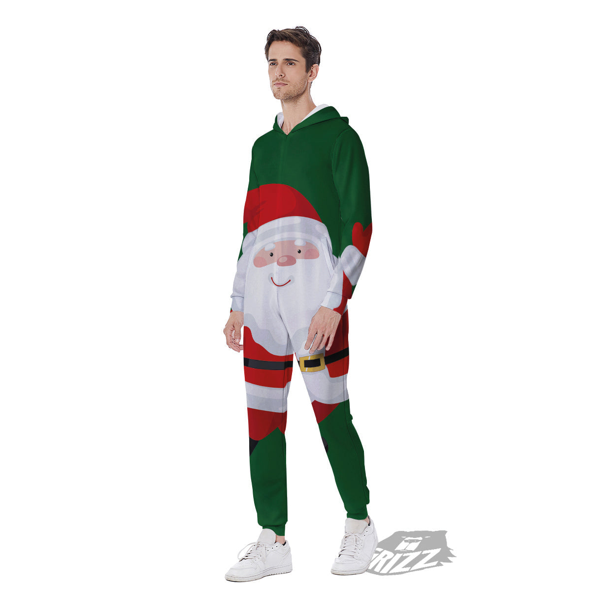 Santa Claus Cartoon Print Men's Jumpsuit-grizzshop