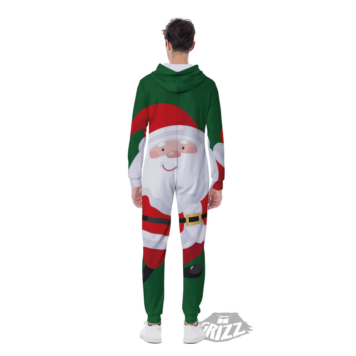 Santa Claus Cartoon Print Men's Jumpsuit-grizzshop
