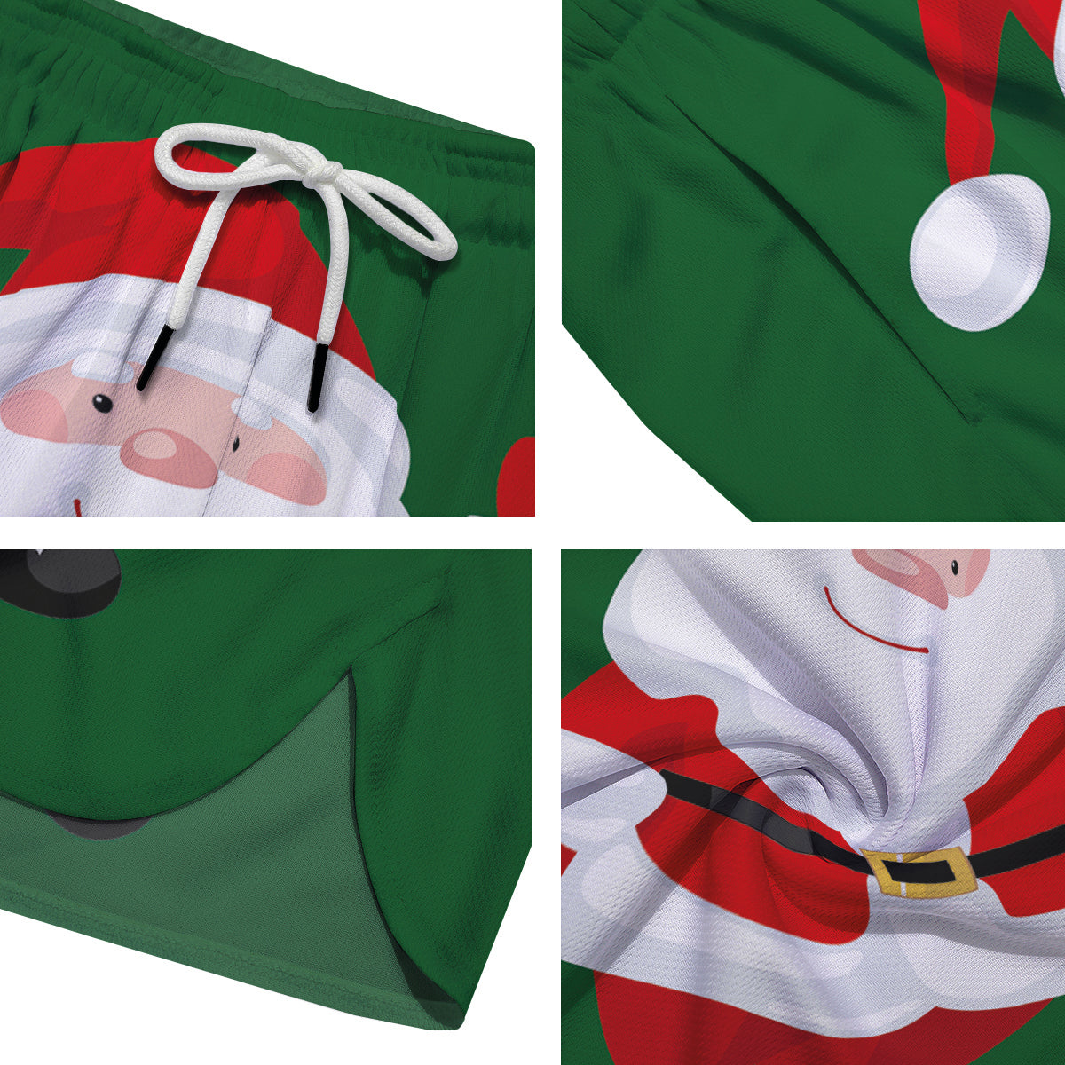 Santa Claus Cartoon Print Men's Running Shorts-grizzshop