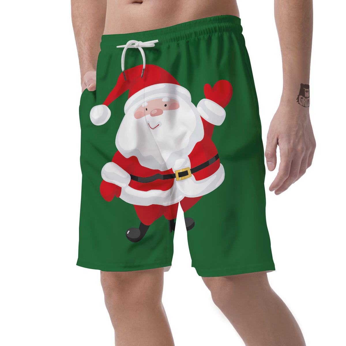 Santa Claus Cartoon Print Men's Shorts-grizzshop