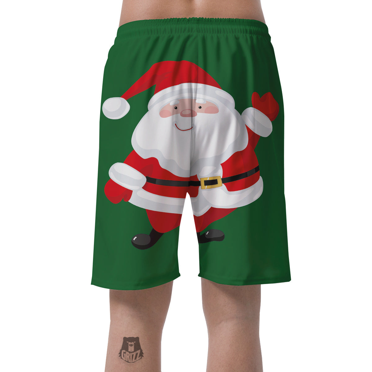 Santa Claus Cartoon Print Men's Shorts-grizzshop