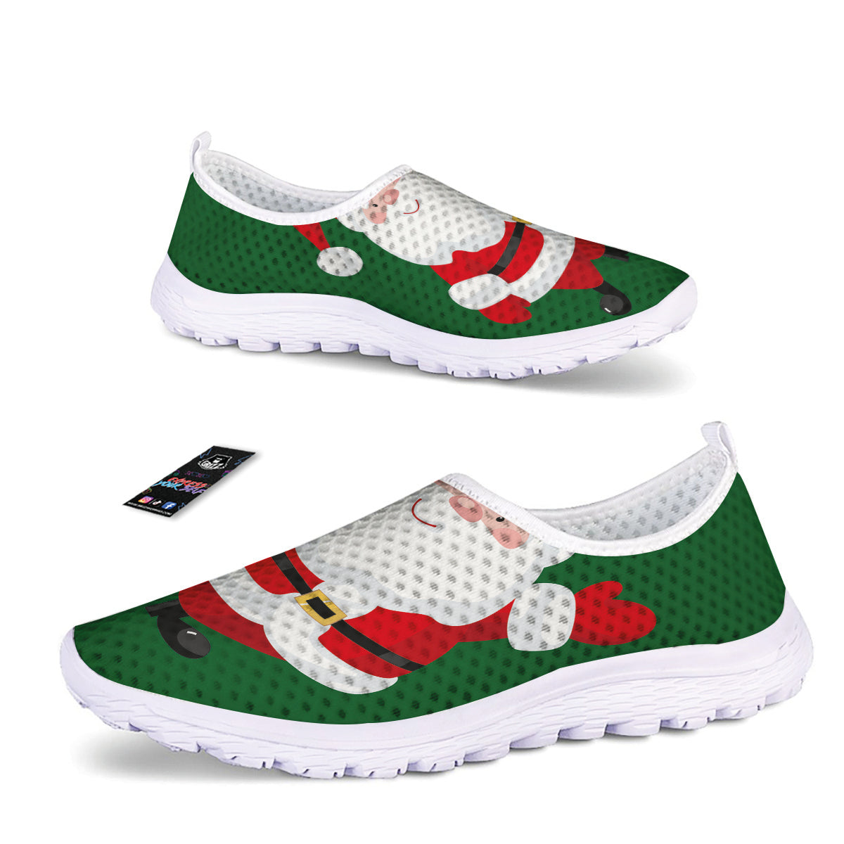 Santa Claus Cartoon Print Nurse Shoes-grizzshop