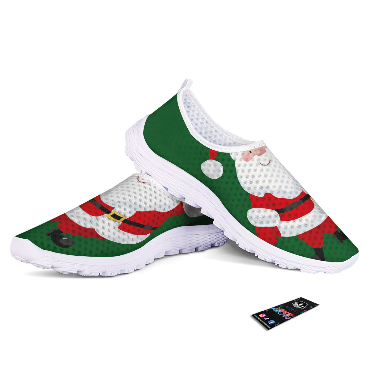 Santa Claus Cartoon Print Nurse Shoes-grizzshop