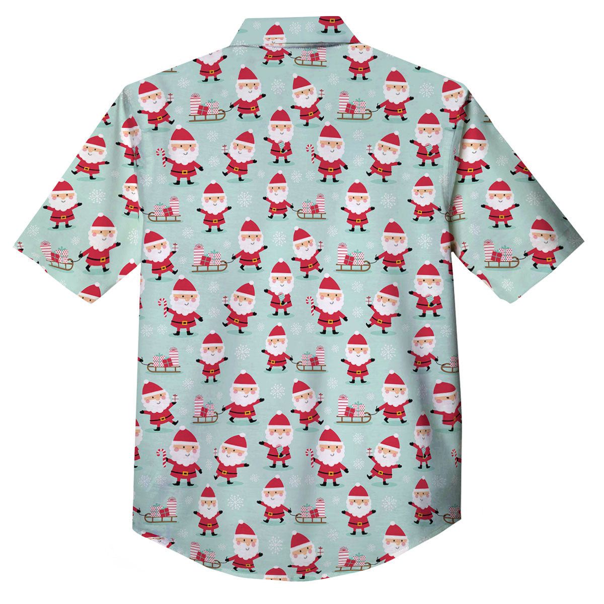 Santa Claus Cartoon Print Pattern Button Up Shirt-grizzshop