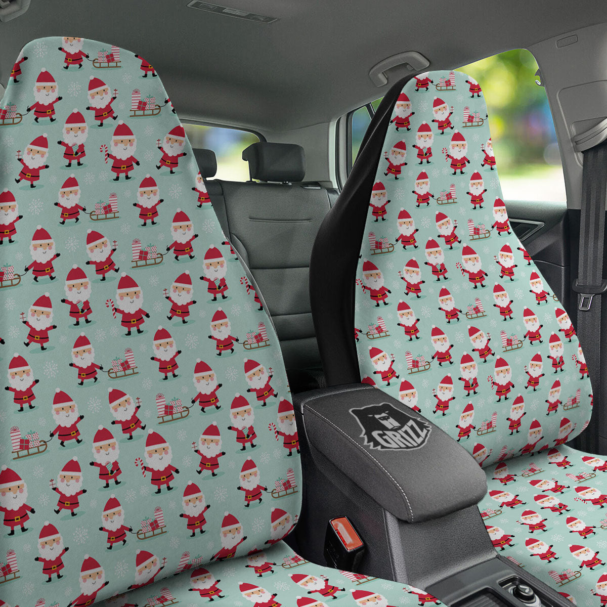 Santa Claus Cartoon Print Pattern Car Seat Covers-grizzshop