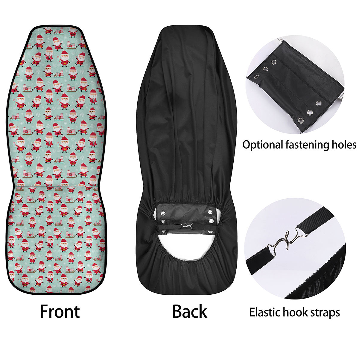 Santa Claus Cartoon Print Pattern Car Seat Covers-grizzshop