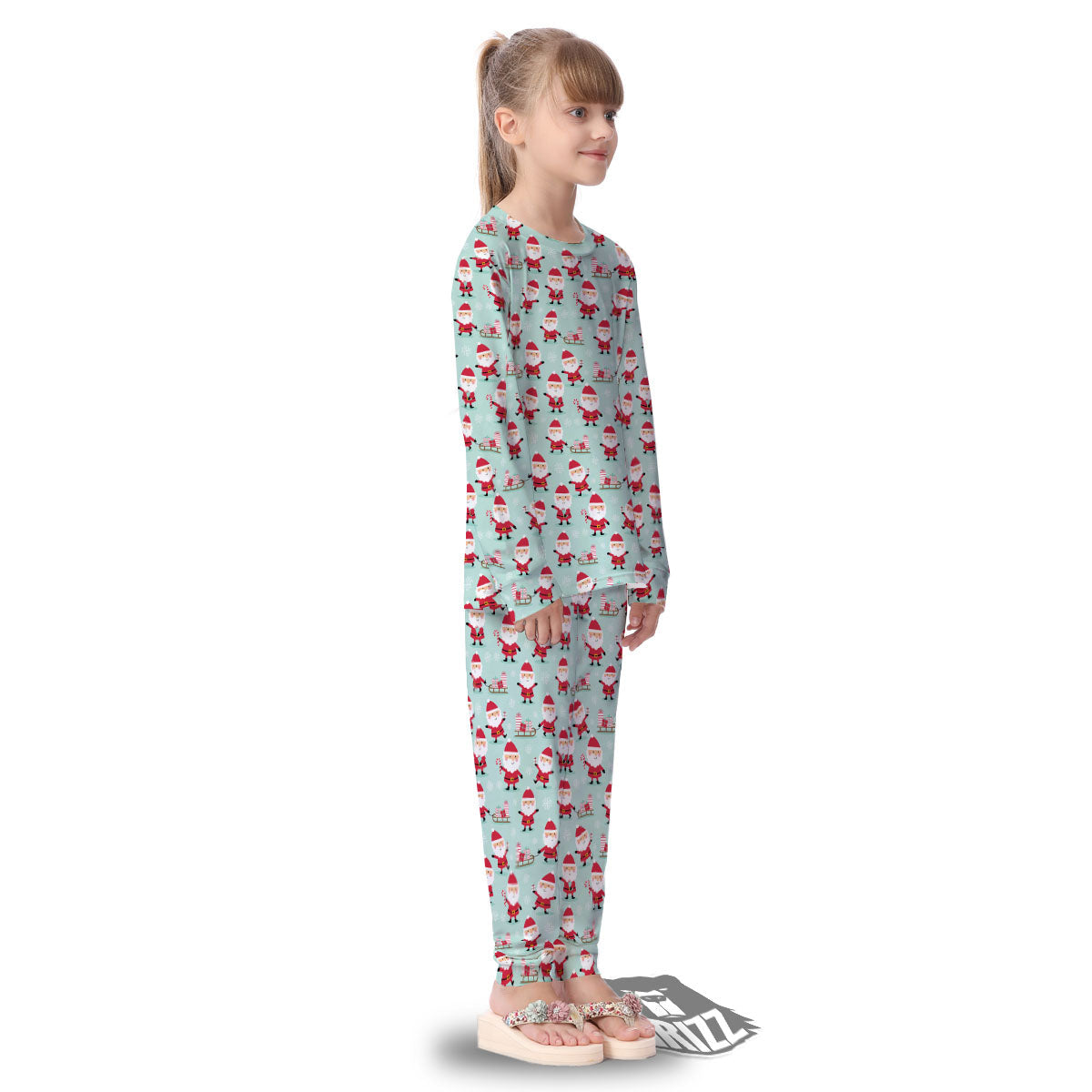 Santa Claus Cartoon Print Pattern Kid's Pajamas-grizzshop