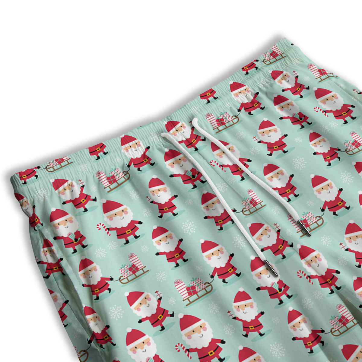 Santa Claus Cartoon Print Pattern Men's Athletic Shorts