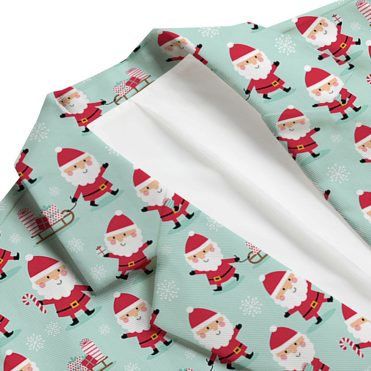 Santa Claus Cartoon Print Pattern Men's Blazer-grizzshop