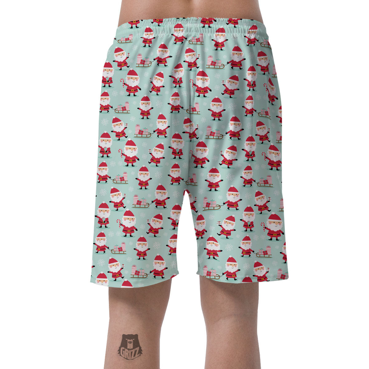 Santa Claus Cartoon Print Pattern Men's Shorts-grizzshop
