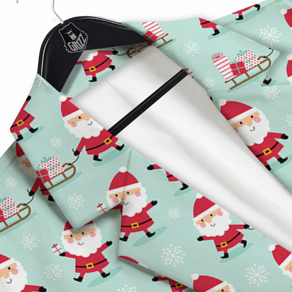 Santa Claus Cartoon Print Pattern Men's Sport Coat-grizzshop