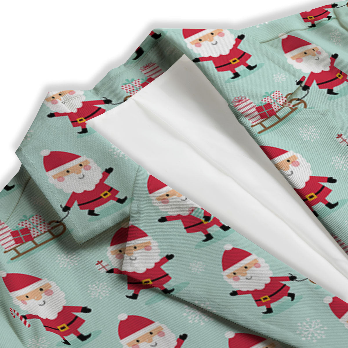 Santa Claus Cartoon Print Pattern Women's Blazer-grizzshop