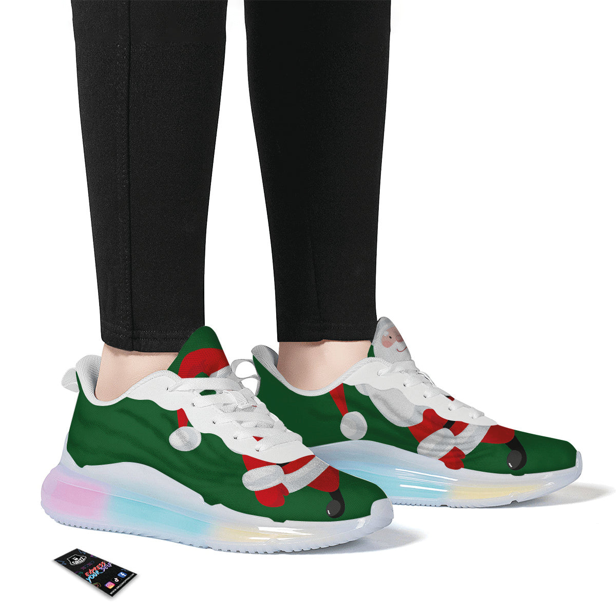 Santa Claus Cartoon Print Running Sneakers-grizzshop