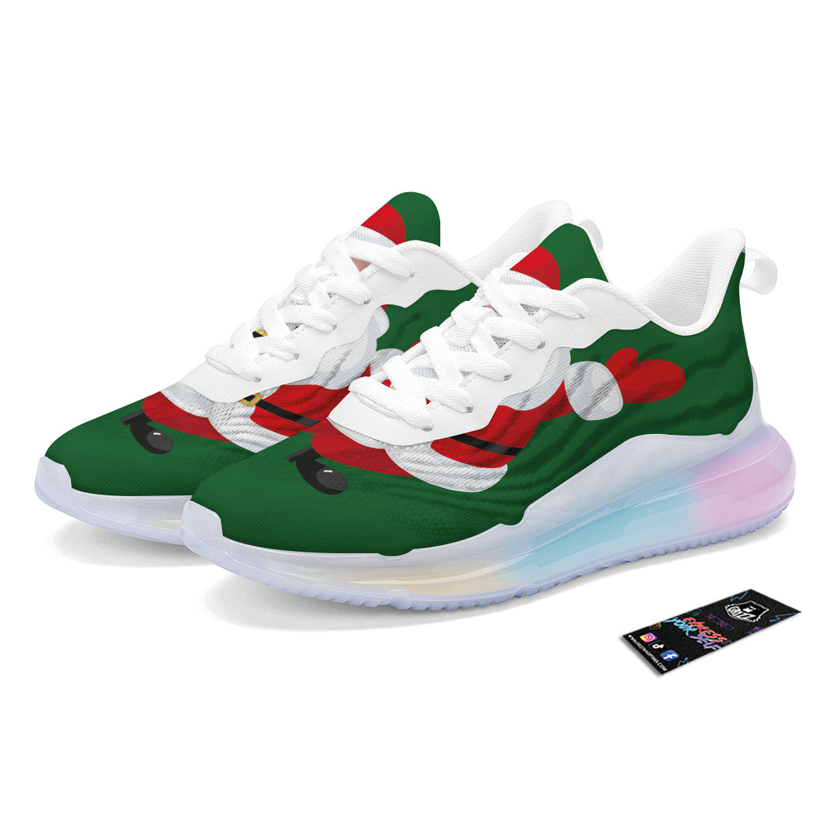 Santa Claus Cartoon Print Running Sneakers-grizzshop