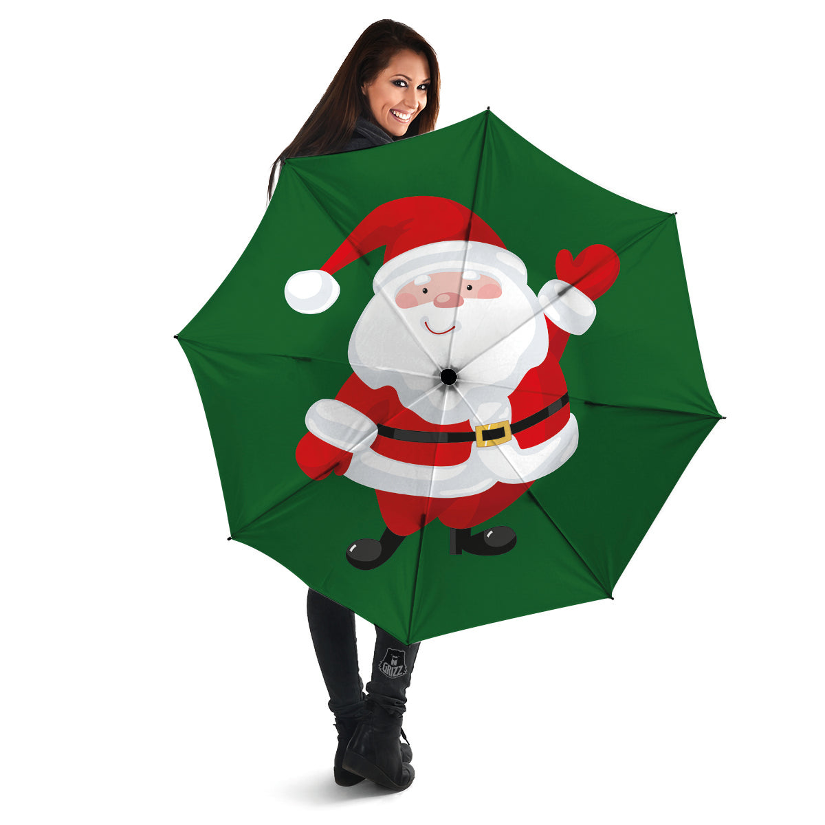Santa Claus Cartoon Print Umbrella-grizzshop
