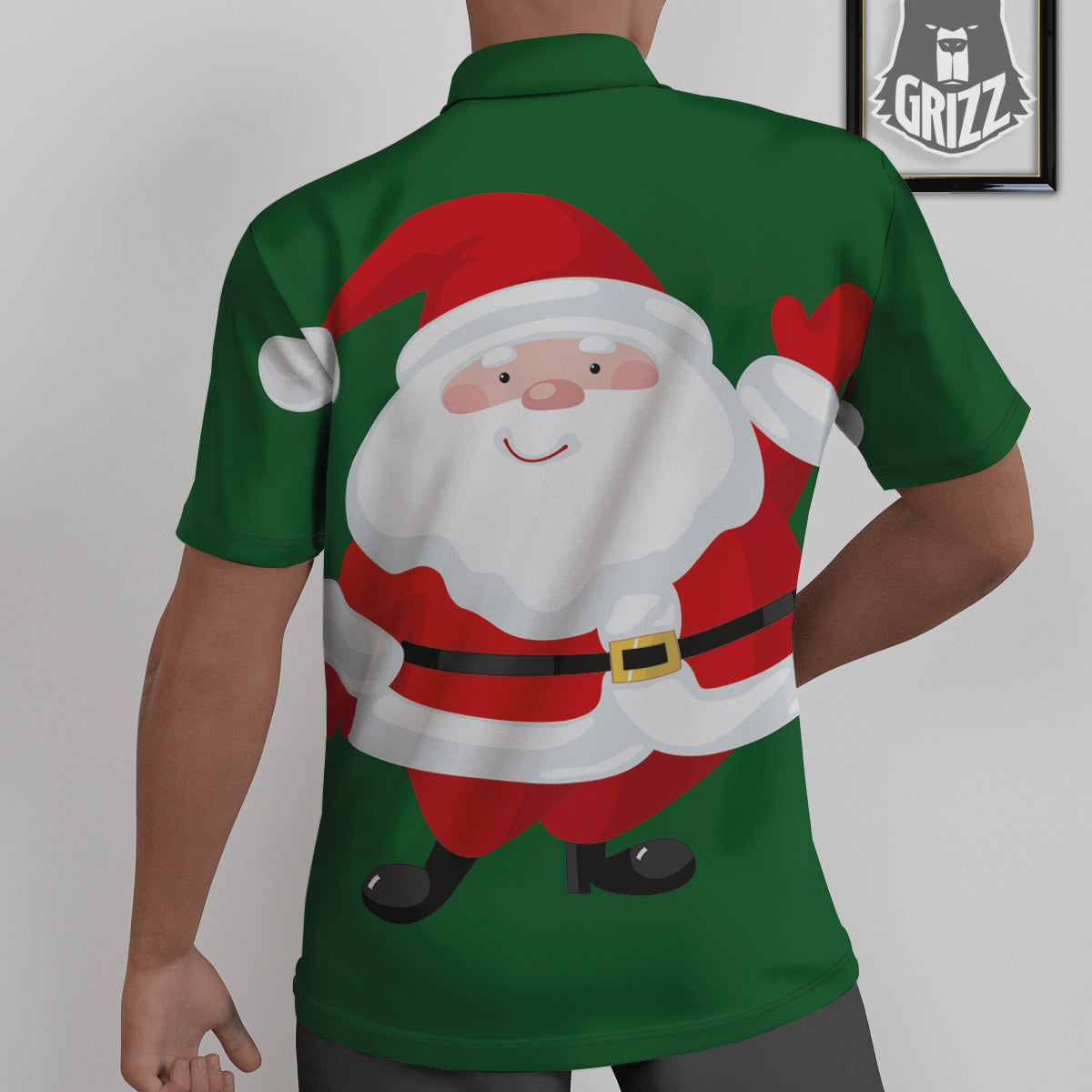 Santa Claus Cartoon Print Untucked Shirts-grizzshop