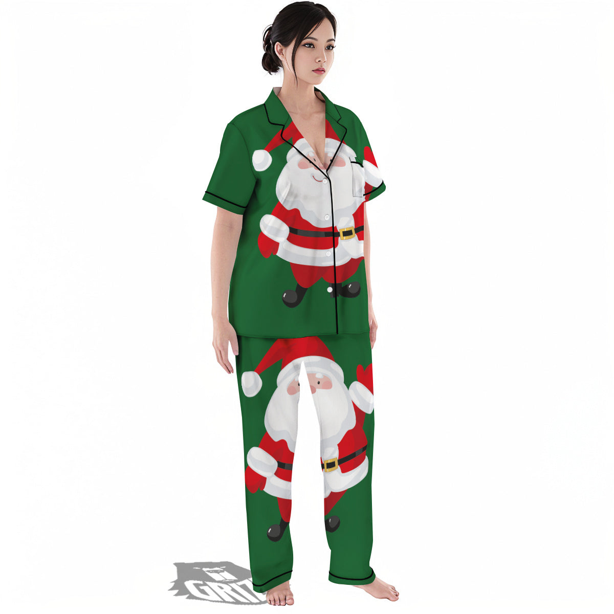 Santa Claus Cartoon Print Women's Pajamas Set-grizzshop