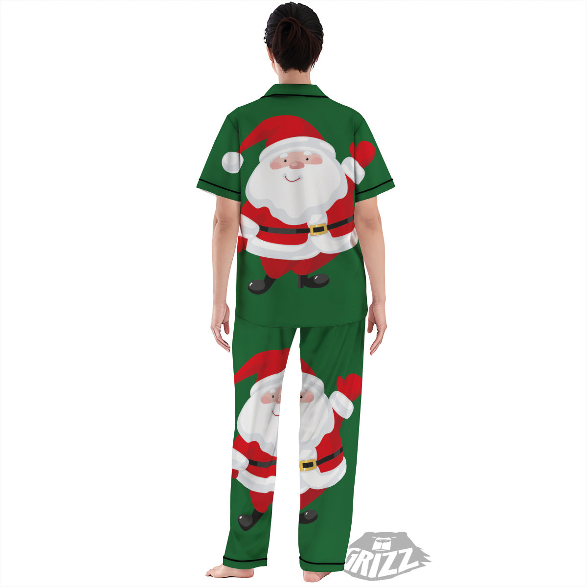 Santa Claus Cartoon Print Women's Pajamas Set-grizzshop