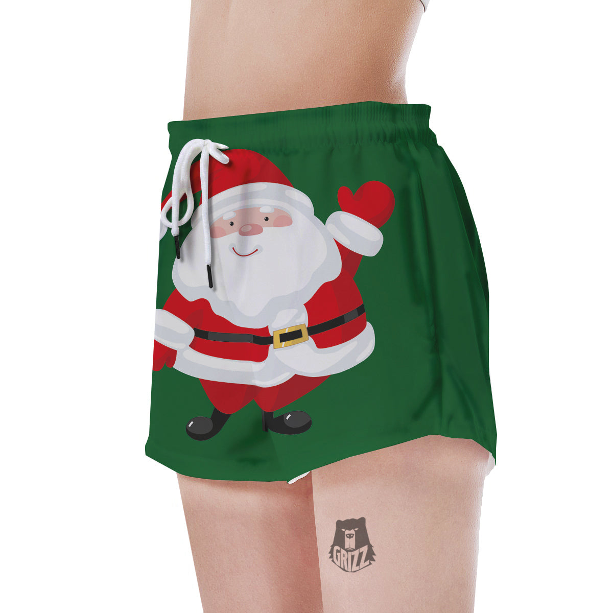 Santa Claus Cartoon Print Women's Shorts-grizzshop