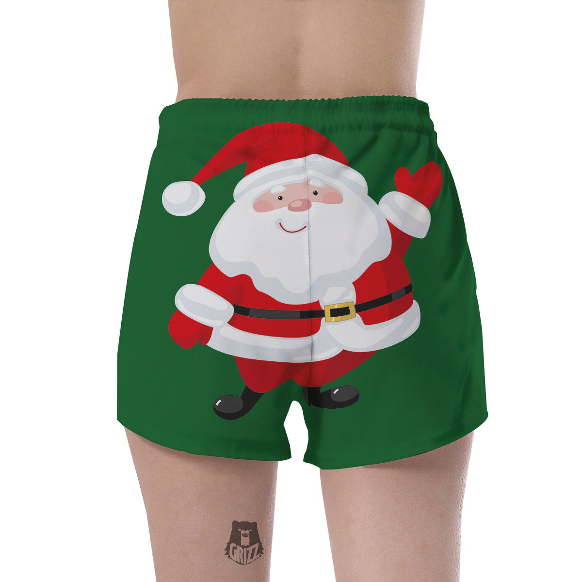 Santa Claus Cartoon Print Women's Shorts-grizzshop