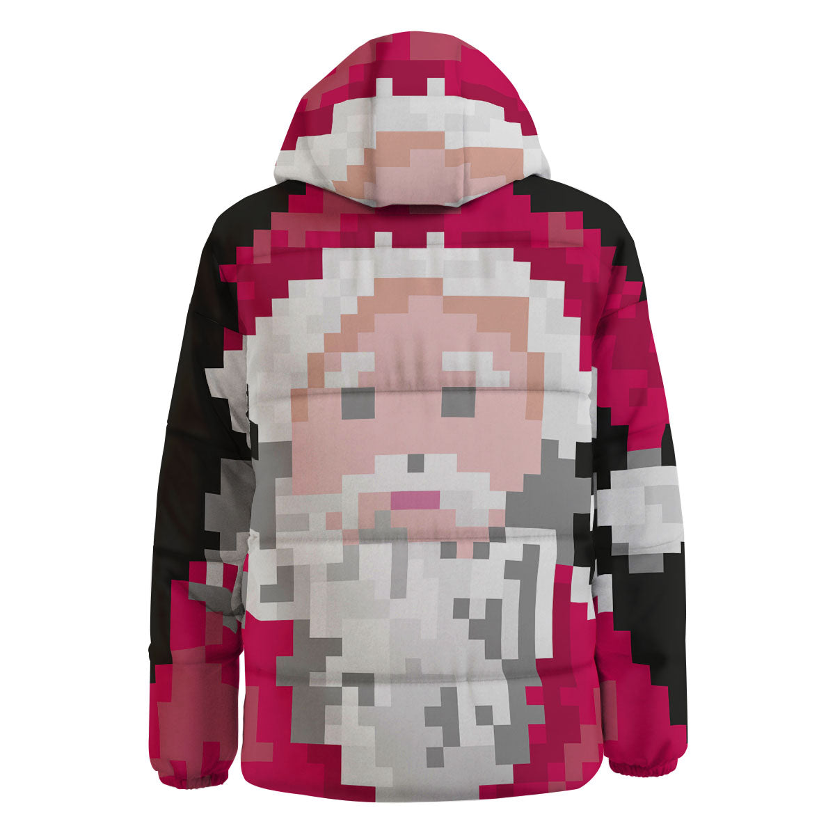 Santa Claus Christmas Pixel Print Down Jacket-grizzshop
