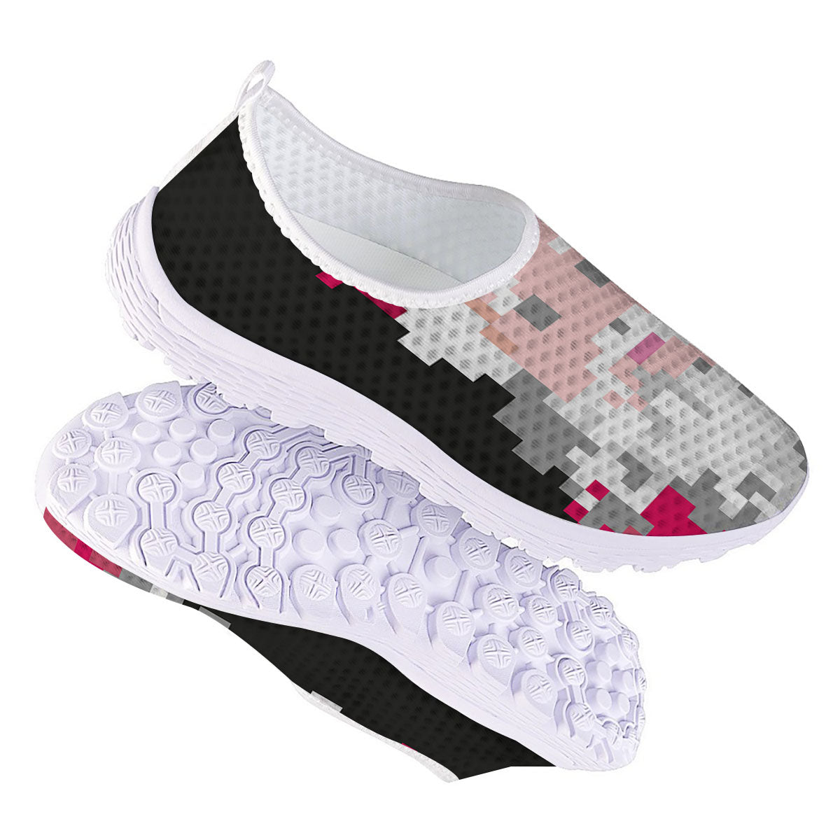 Santa Claus Christmas Pixel Print Nurse Shoes-grizzshop