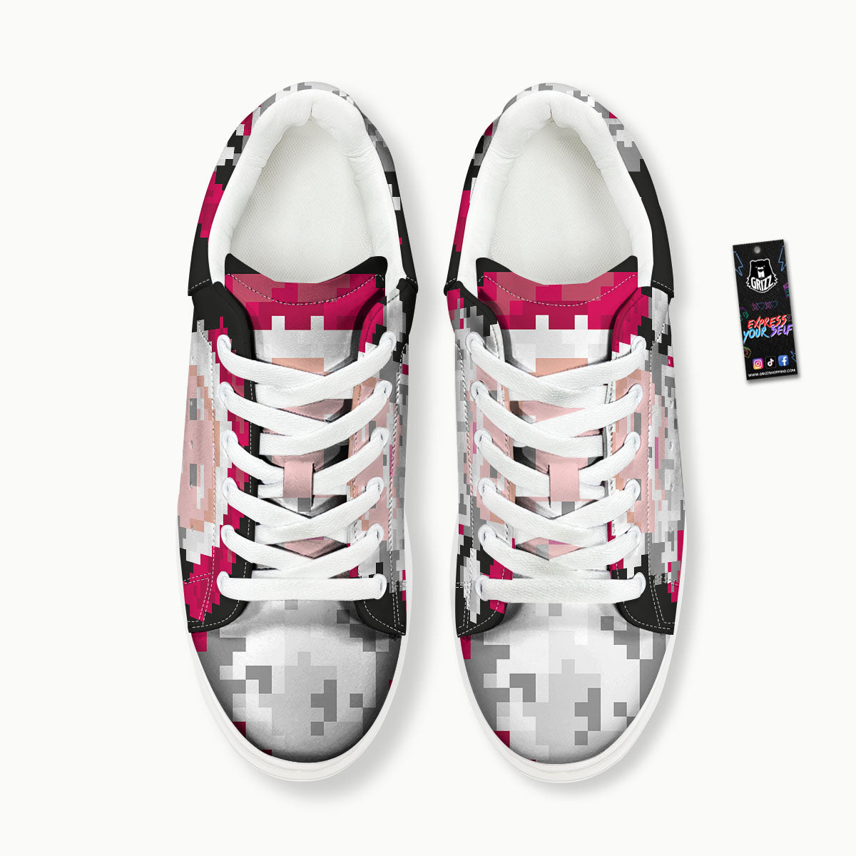 Santa Claus Christmas Pixel Print Platform Shoes-grizzshop