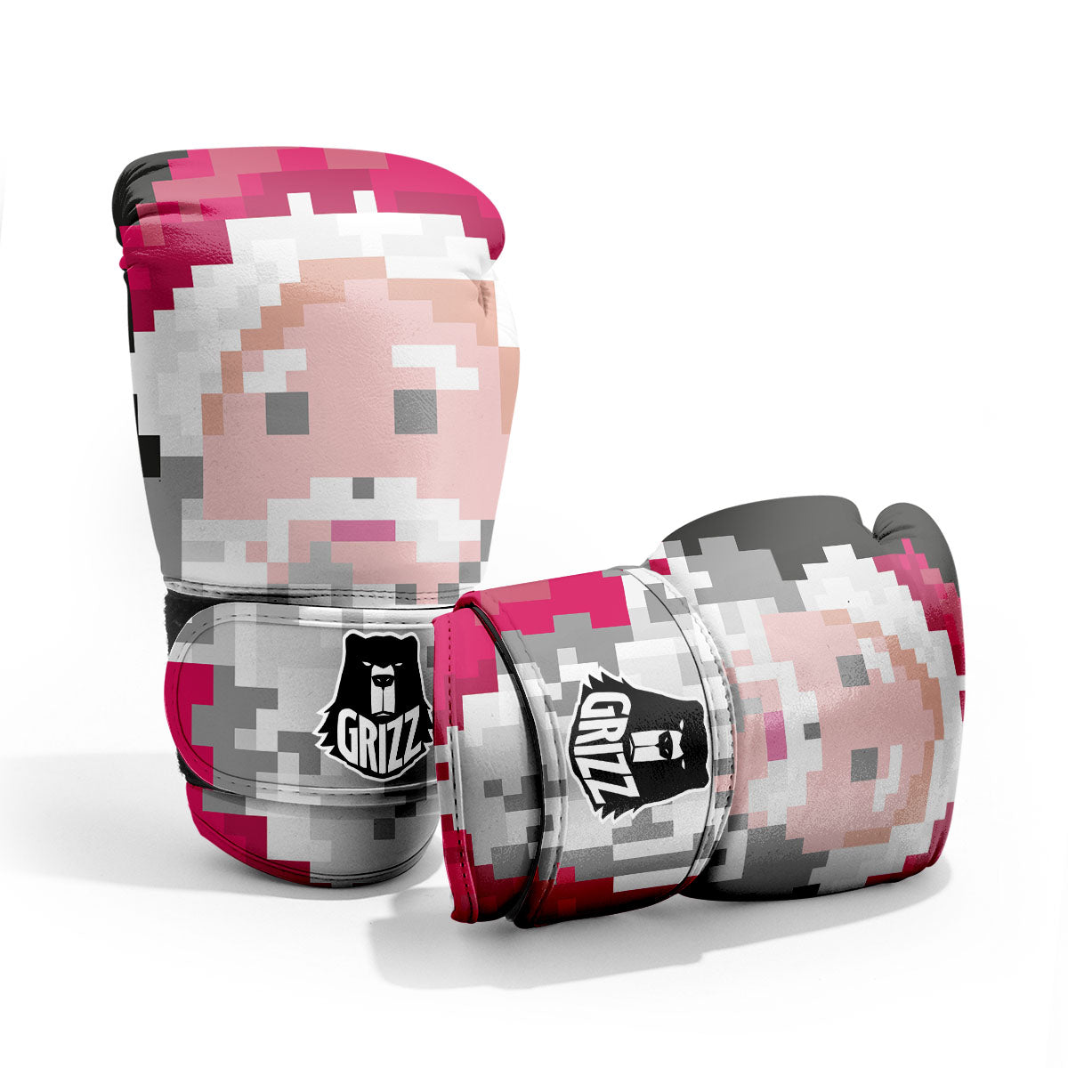 Santa Claus Christmas Pixel Print Pro Boxing Glove