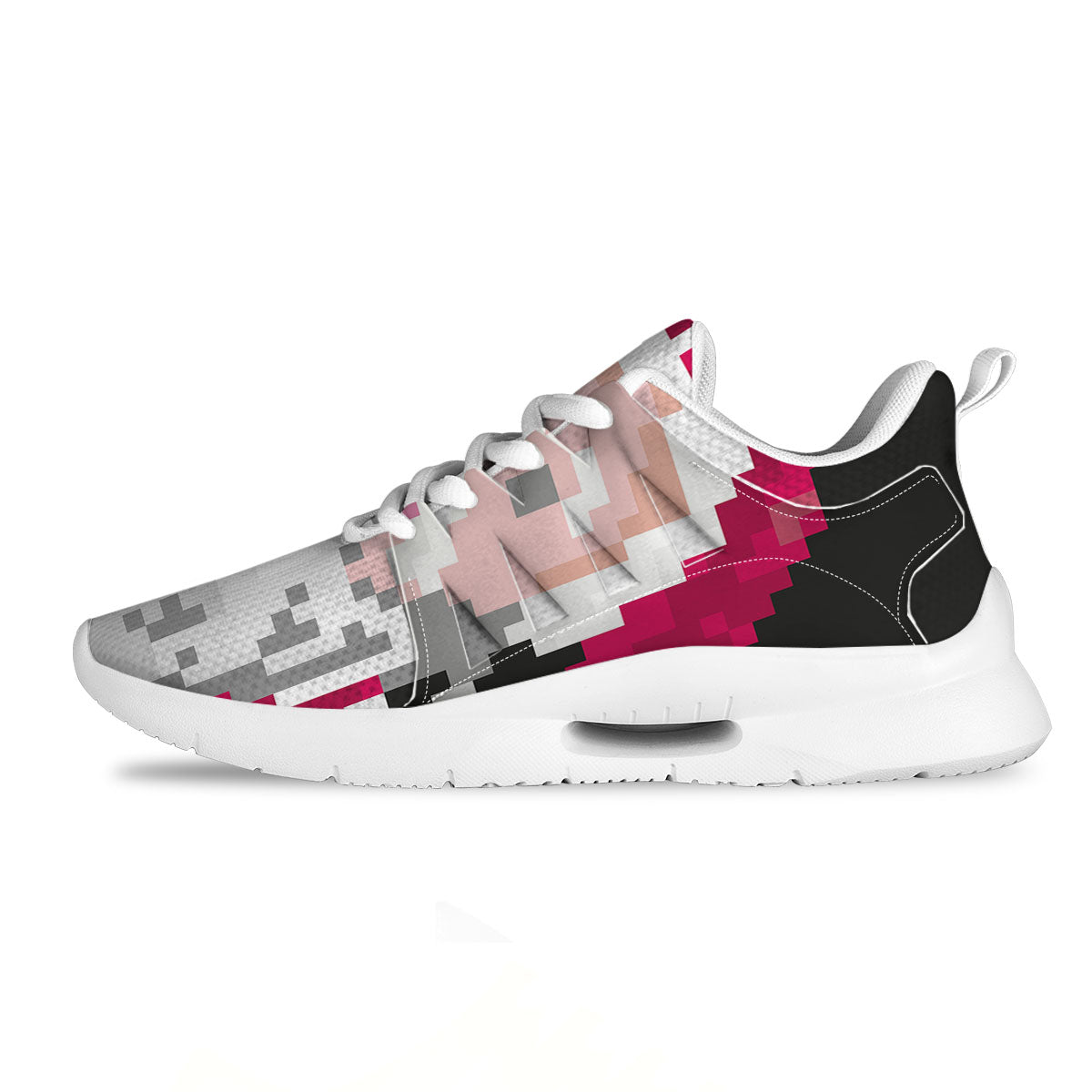 Santa Claus Christmas Pixel Print Tennis Shoes-grizzshop