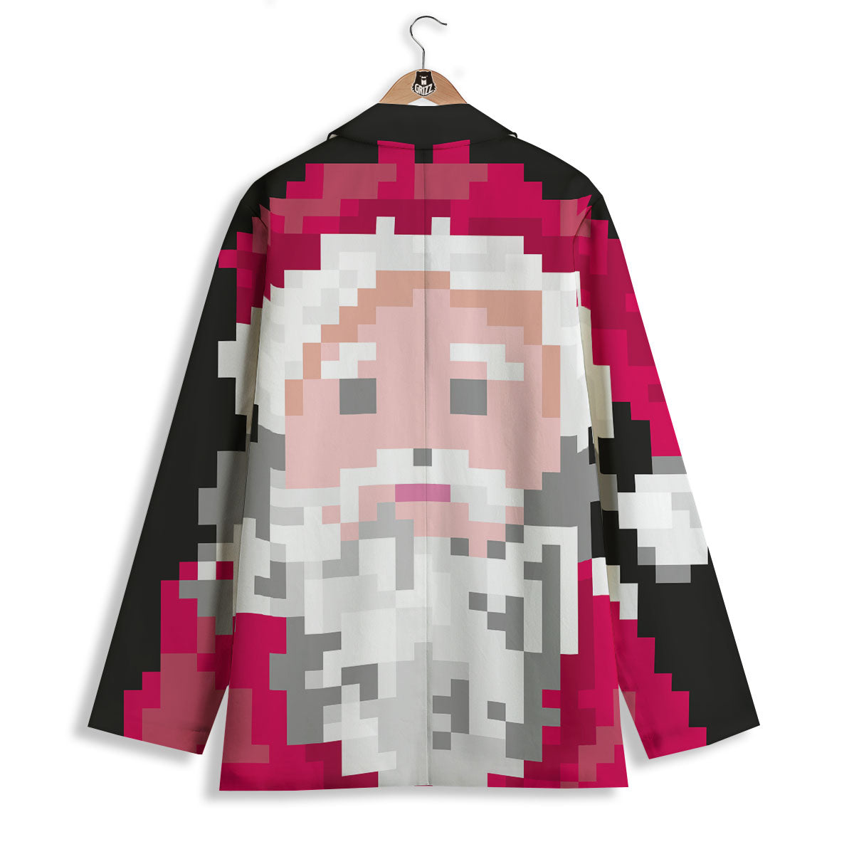 Santa Claus Christmas Pixel Print Women's Blazer-grizzshop