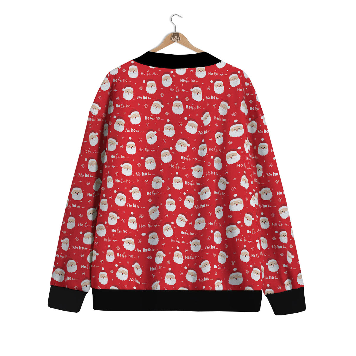 Santa Claus Christmas Print Pattern Cardigan-grizzshop