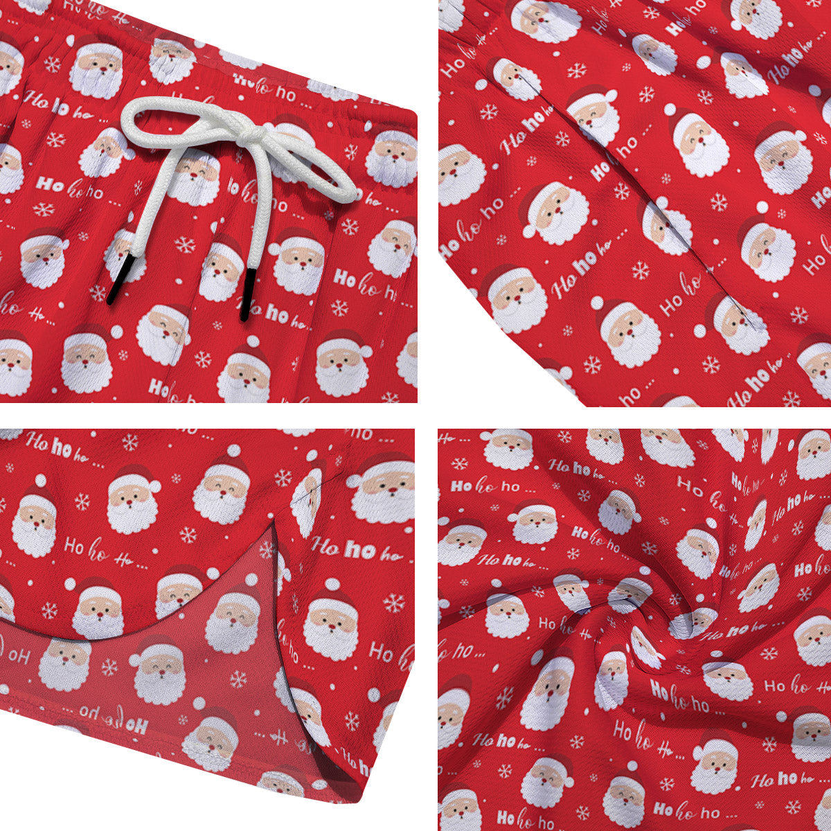 Santa Claus Christmas Print Pattern Men's Running Shorts-grizzshop