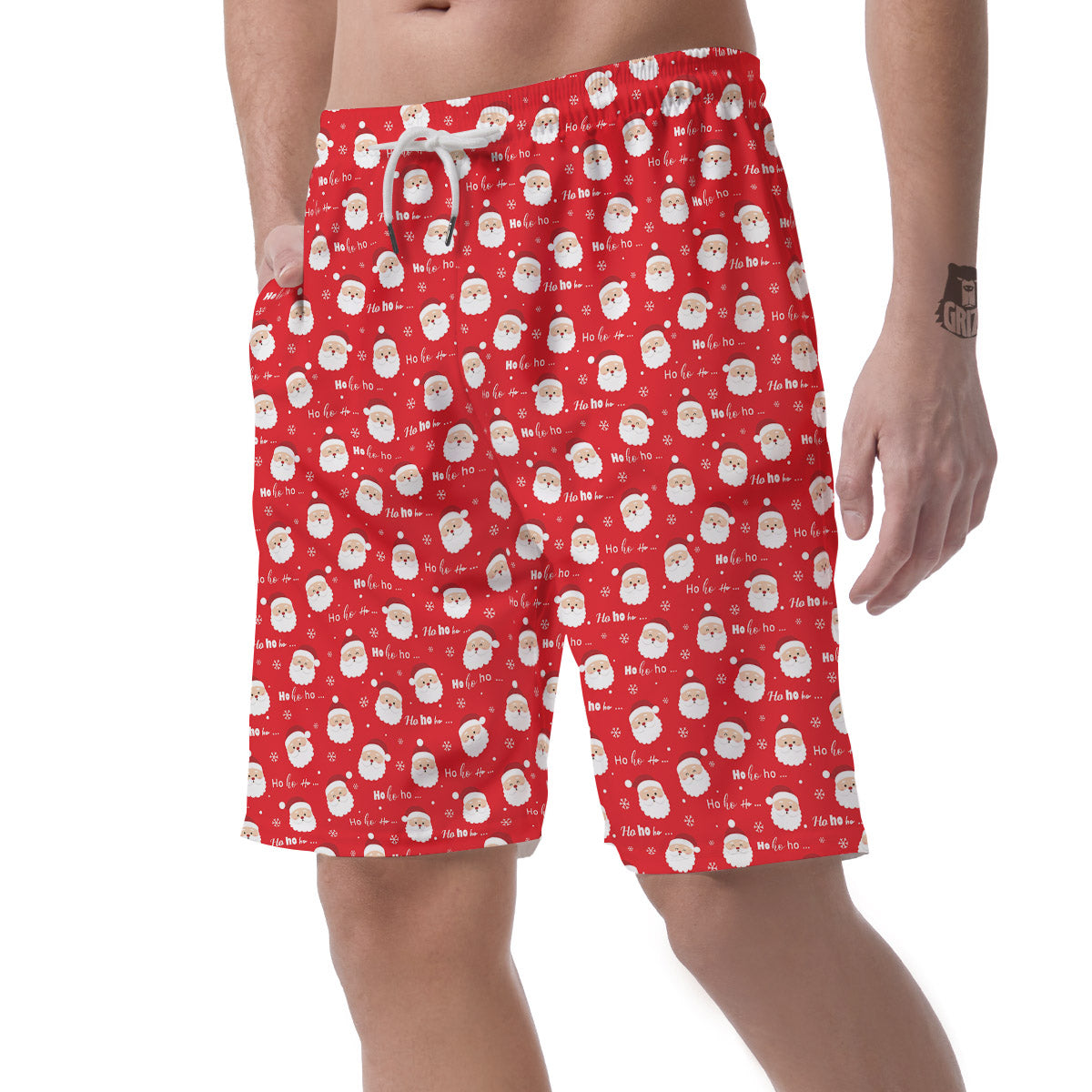 Santa Claus Christmas Print Pattern Men's Shorts-grizzshop