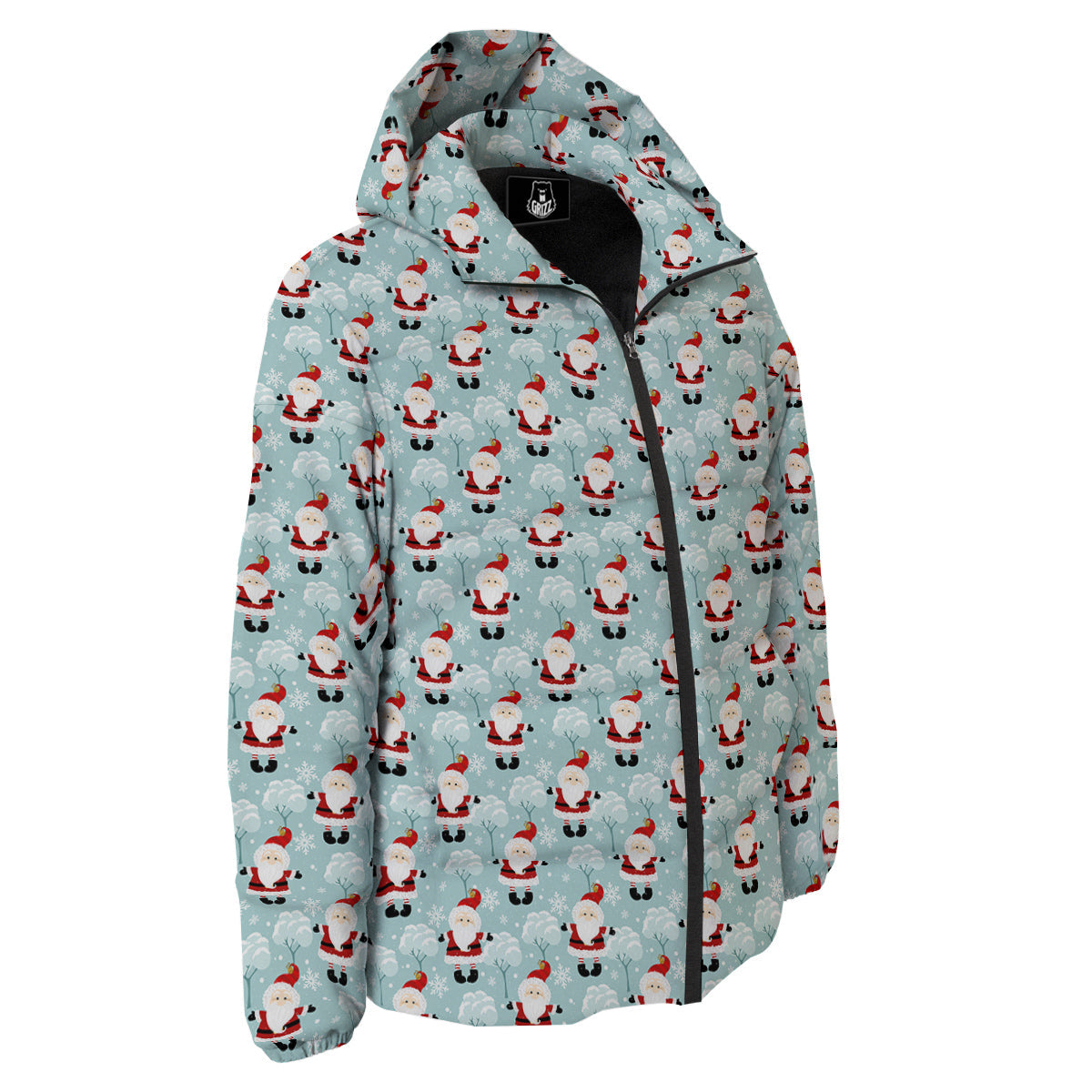 Santa Claus Cute Print Pattern Down Jacket-grizzshop
