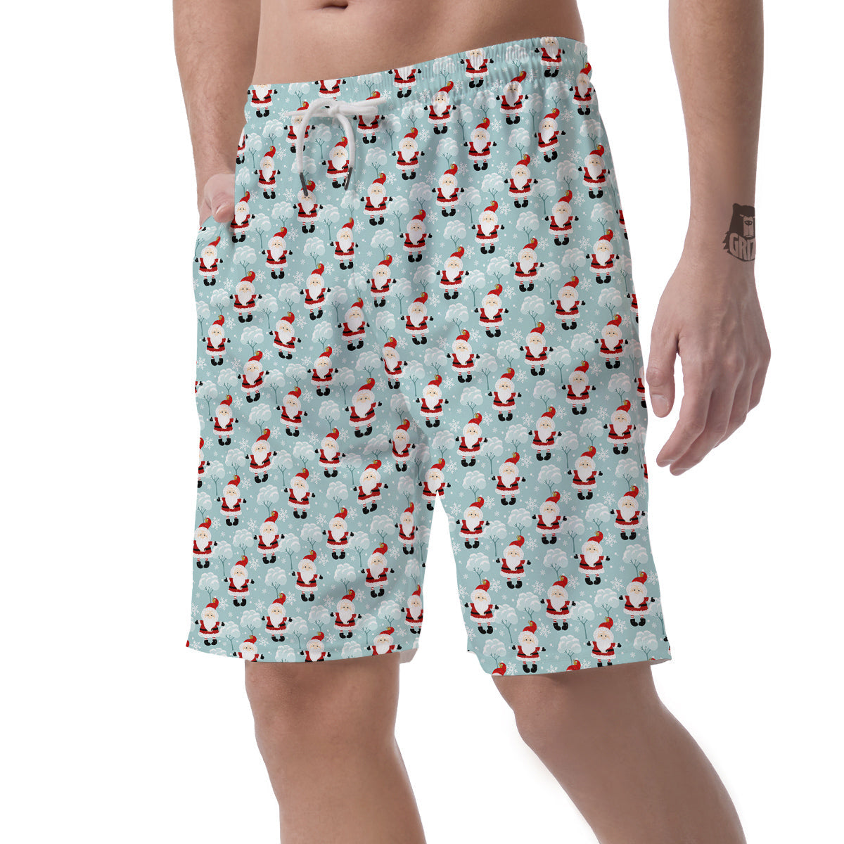 Santa Claus Cute Print Pattern Men's Shorts-grizzshop