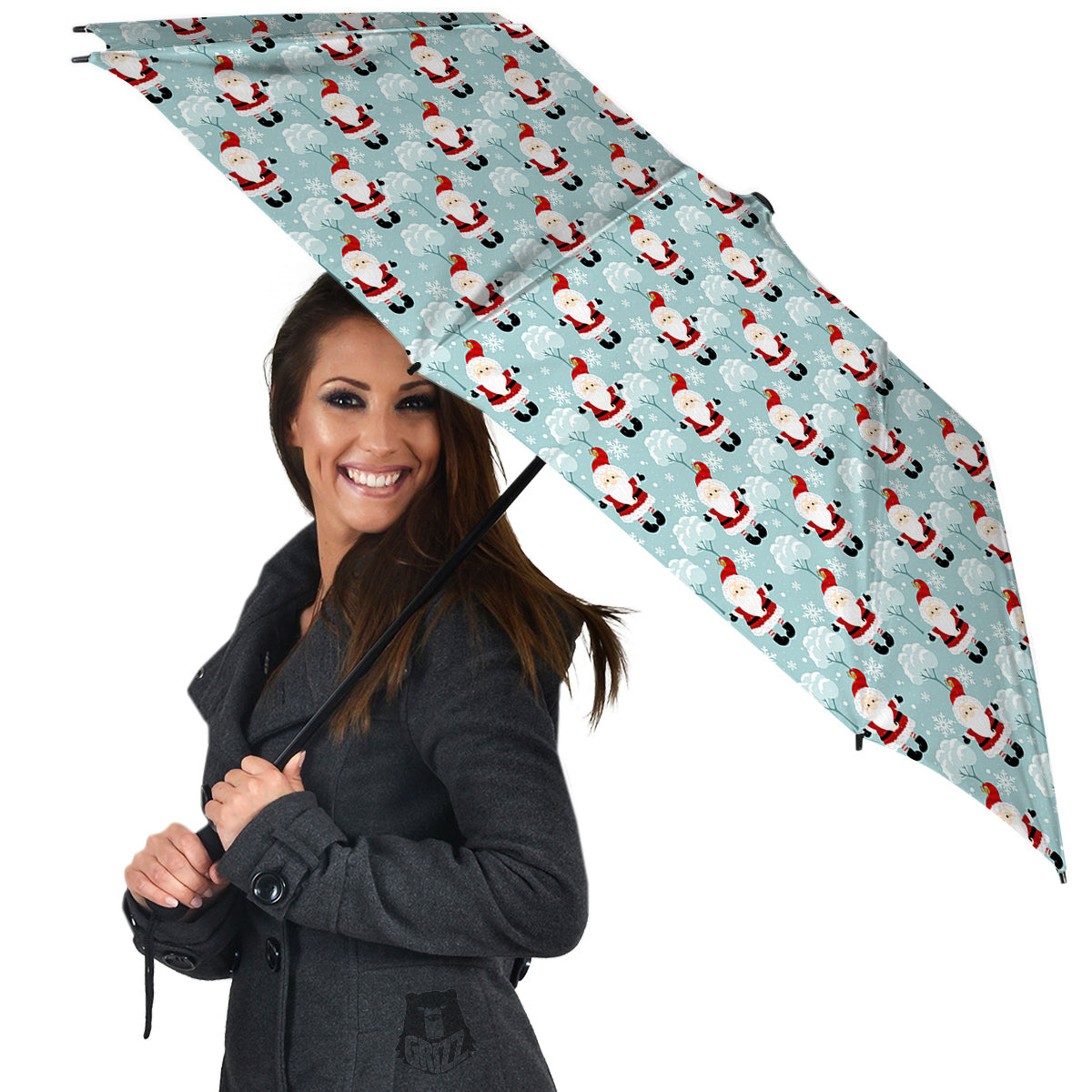 Santa Claus Cute Print Pattern Umbrella-grizzshop