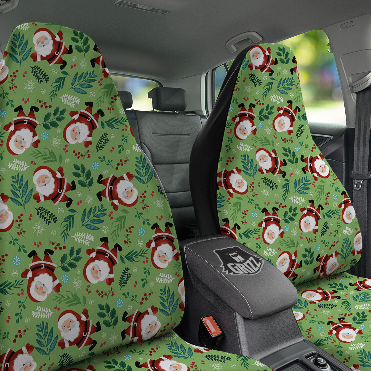 Santa Claus Happy Print Pattern Car Seat Covers-grizzshop