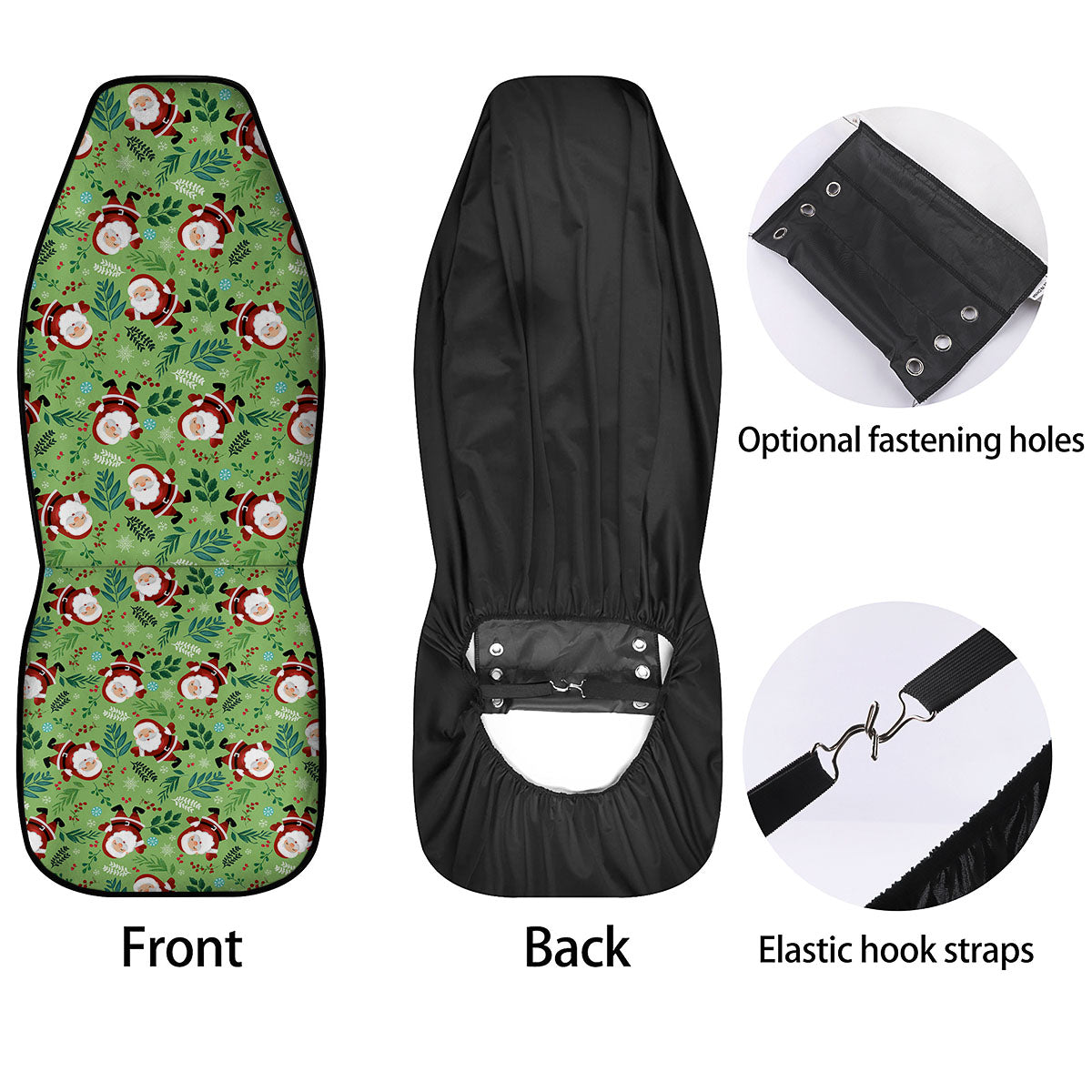 Santa Claus Happy Print Pattern Car Seat Covers-grizzshop