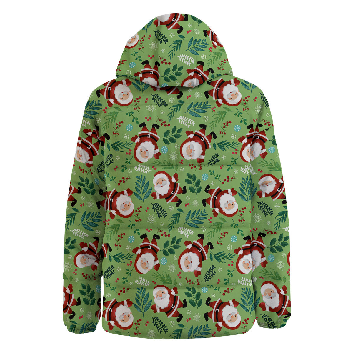 Santa Claus Happy Print Pattern Down Jacket-grizzshop