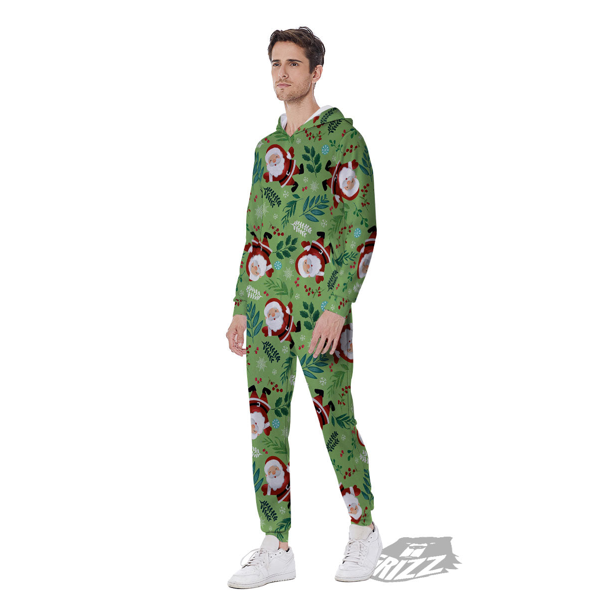 Santa Claus Happy Print Pattern Men's Jumpsuit-grizzshop