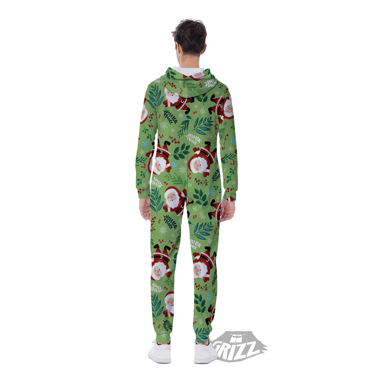 Santa Claus Happy Print Pattern Men's Jumpsuit-grizzshop