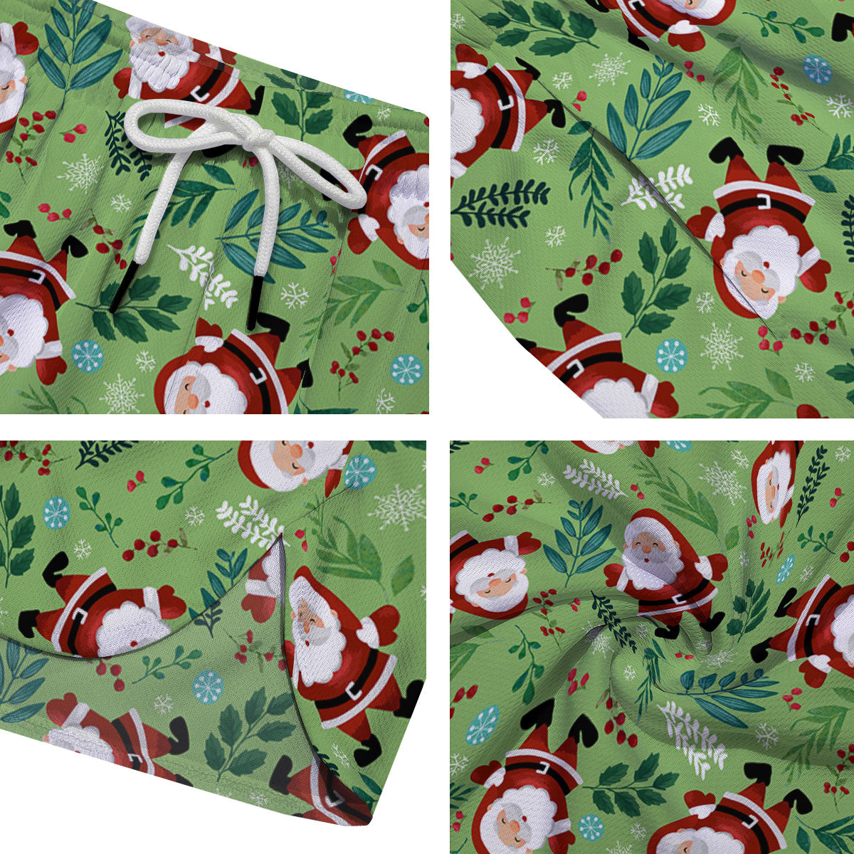 Santa Claus Happy Print Pattern Men's Running Shorts-grizzshop