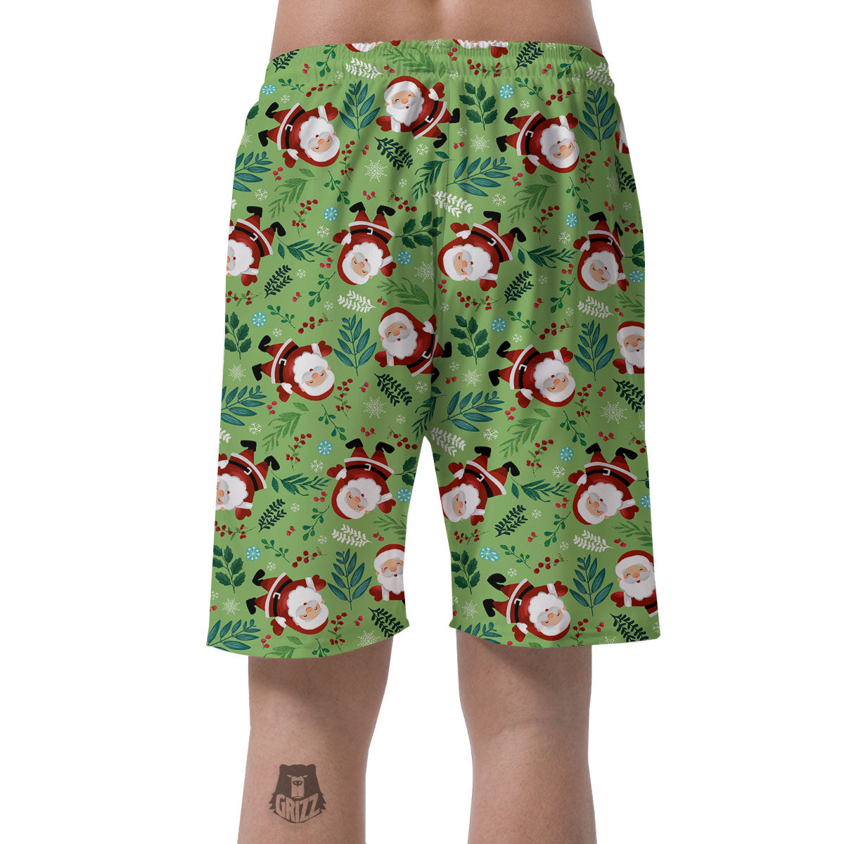Santa Claus Happy Print Pattern Men's Shorts-grizzshop