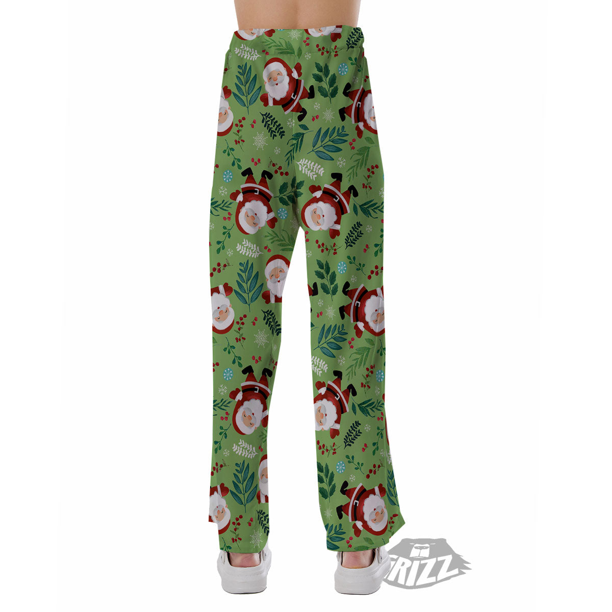 Santa Claus Happy Print Pattern Pajama Pants-grizzshop