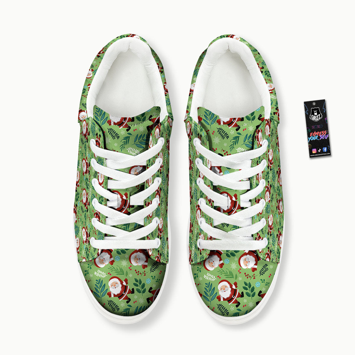 Santa Claus Happy Print Pattern Platform Shoes-grizzshop