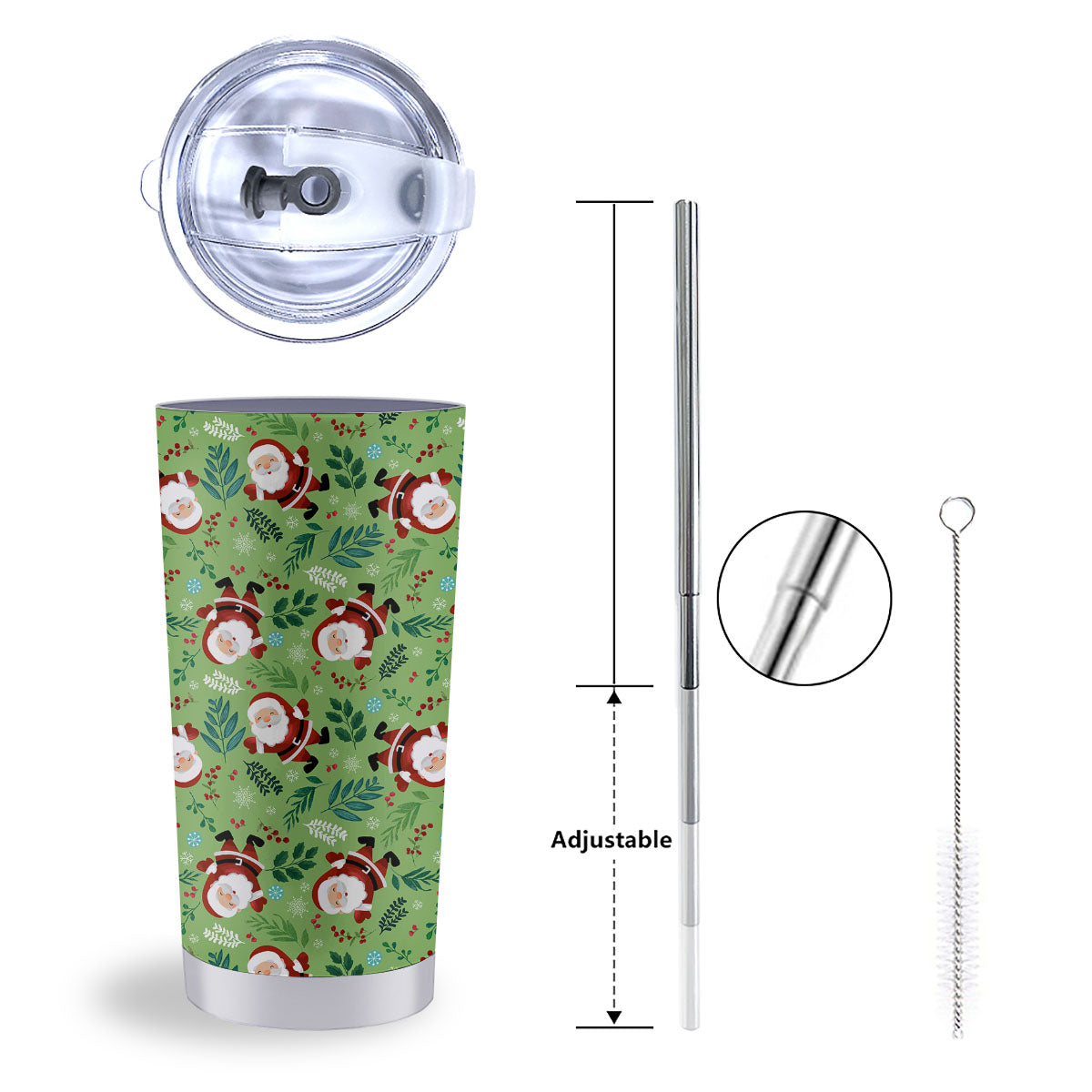 Santa Claus Happy Print Pattern Tumbler-grizzshop