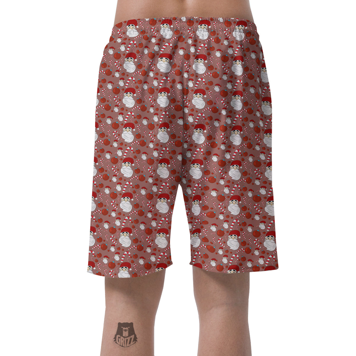 Santa Claus Hat And Candy Print Pattern Men's Shorts-grizzshop